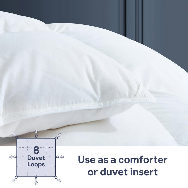 Maple&Stone Feather Down Comforter Queen Size All Season White Down Duvet Insert Ultra Soft 100% Cotton Cover Fluffy Queen Comforter 90 x 90 Inches - Image 3